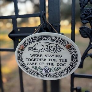 Trinity Pottery Decorative Dog-Themed Hanging Sign